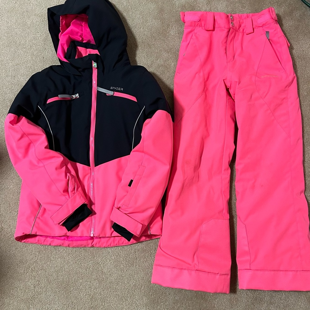 Spyder Kids Jacket and Pants Set - Black and Pink